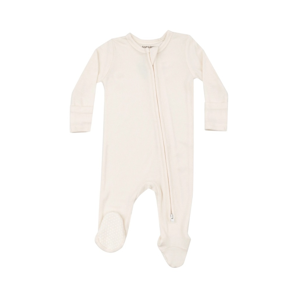 Angel Dear 2 Way Zipper Footie - Solid Sugar Swizzle (NWT)